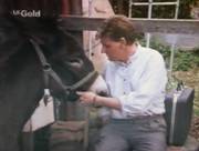 Robert Grubb as dr. Geoff Standish with the donkey Drusilla in The Flying Doctors
