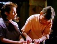 Brett Climo as dr. David Ratcliffe and Melita Jurisic as dr. Magda Heller in The Flying Doctors.