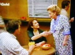 dr. Magda Heller (Melita Jurisic), Nancy Buckley (Val Jellay) and Johnno Johnson (Christopher Stollery) in The Flying Doctors.