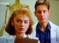 Brett Climo as dr. David Ratcliffe and Melita Jurisic as dr. Magda Heller in The Flying Doctors.