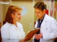 Brett Climo as dr. David Ratcliffe and Melita Jurisic as dr. Magda Heller in The Flying Doctors.