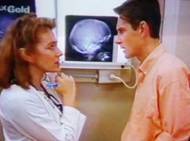 Brett Climo as dr. David Ratcliffe and Melita Jurisic as dr. Magda Heller in The Flying Doctors.