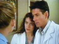 Brett Climo as Dr. David Ratcliffe and Melita Jurisic as Dr. Magda Heller in The Flying Doctors.