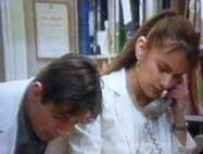 Brett Climo as Dr. David Ratcliffe and Melita Jurisic as Dr. Magda Heller in The Flying Doctors.