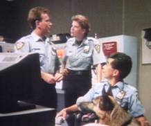 Hank Katts (Jesse Collins),Rene Daumier (Denise Virieux) and Ron Nakemura (Denis Akiyama) in Katts and Dog / Rin Tin Tin K-9 Cop. 