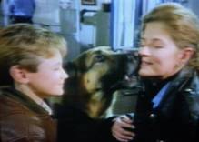 Rene Daumier (Denise Virieux) and Stevie Katts (Andrew Bednarski) together with Rinty/Rudy in Katts and Dog / Rin Tin Tin K-9 Cop.